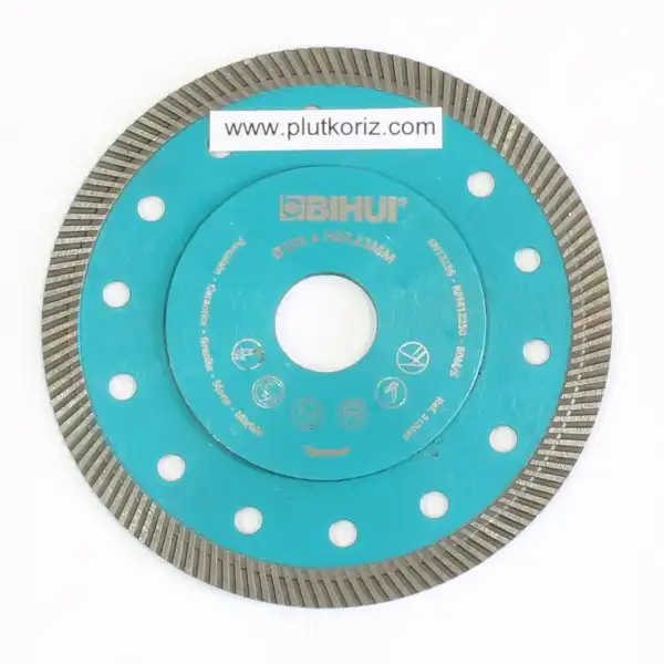 Диск BIHUI Super Thin Turbo 125 1,2 мм голубий — ріже керамограніт чисто, без сколів на лицьовій стороні